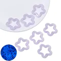 Lichtpaarse lichtgevende acryl ster hanger voor sieraden met blauw glow effect - 10 Stuks/Verpakking (30x30mm) / Paars