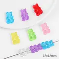 Cuentas de ositos de acrílico de 18x12mm de colores para joyería DIY y manualidades - Agujero Vertical (BSD477) / 18x12mm (20 Pzs/Paquete)