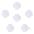 Translucent white clover glass beads for DIY jewelry making with central drill hole - White Jade