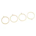 Set of four 14K gold-plated circular geometric jewelry pendants for DIY earring crafts - Round Smooth Style (22x24)