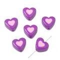 DIY acrylic heart beads in purple and pink for handmade jewelry and bracelets - Heart / 10 Pieces/Pack (17x15mm) / Purple