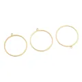 Three-piece set of 14K gold-filled circular geometric pendants for DIY jewelry making - Round Smooth Style (28x30)