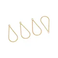 Set of 4 gold plated 14K teardrop charms with spiral texture for DIY jewelry making - Drop Textured Style (13x27)