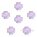 DIY purple four-leaf clover glass beads with radial engravings and central hole - Light Purple