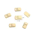 Colgante de etiqueta ovalada de cobre chapado en oro de 14k para joyería DIY - Estilo de Etiqueta de Información Rectangular / 1 Pieza (7x12.5mm, Agujero aprox. 1.8mm) / Dorado