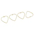 Set of four 14K gold-plated heart-shaped pendants with textured rope-style surface for DIY - Heart Textured Style (23x23)