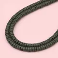Dark grey porous lava stone spacers for handmade jewelry making and DIY bead supplies - Dark Green