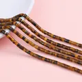 Natural tiger eye stone cylindrical loose beads in golden brown for DIY jewelry making - 2x3mm (Hole approx. 1mm, 38cm/strand, approx. 155 beads) / Tiger's Eye