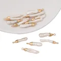 Irregular baroque freshwater pearl pendant with gold plating for DIY jewelry making - Long Bar Style (2#) (Pendant Only) / 1 Piece (Approx. 25-35mm)
