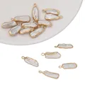 Irregular baroque freshwater pearl pendant with gold plated edges for DIY jewelry making - Short Bar Style (3#) (Pendant Only) / 1 Piece (Approx. 15-25mm)