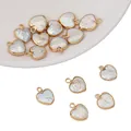 Handmade heart-shaped freshwater pearl pendant with irregular gold plated edges - Heart Style (4#) (Pendant Only) / 1 Piece (Width Approx. 10mm)