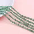 Green aventurine cylindrical stone beads for DIY jewelry making handmade bracelets - 2x3mm (Hole approx. 1mm, 38cm/strand, approx. 155 beads) / Green Aventurine