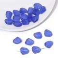 Matte dunkelblaue unregelmäßige Glasperlen für DIY-Schmuckherstellung und Halsketten - 12x15mm, Loch ca. 1mm, 10 Stk./Packung / Königsblau