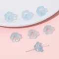 Perlina a campana in vetro azzurro traslucido per la creazione di gioielli fai da te - 10 Pezzi/Confezione (12x7mm) / Blu