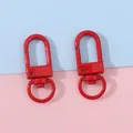 Pair of vibrant red painted metal swivel lobster clasps for DIY bag accessories - Width approx 12mm, Length approx 33mm, 5 Pcs/Pack / Red
