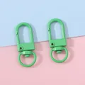 Mousquetons rotatifs laqués vert herbe pour porte-clés DIY et accessoires de sacs - Largeur env. 12mm, Longueur env. 33mm, 5 Pcs/Paquet / Vert