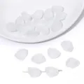 Frosted white irregular petal glass beads with pre-drilled holes for DIY jewelry - 12x15mm, Hole Approx. 1mm, 10 Pcs/Pack / White