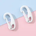 Set of two macaron white alloy lobster hooks and spring clasps for DIY keychains - White