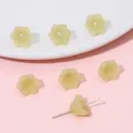 Perline a forma di mughetto in resina gialla traslucida per creazione gioielli DIY - 10 Pezzi/Confezione (12x7mm) / Giallo Albicocca