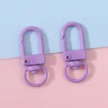 Paire de mousquetons pivotants violet clair mats pour sacs DIY et porte-clés - Largeur env. 12mm, Longueur env. 33mm, 5 Pcs/Paquet / Violet