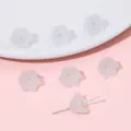 Perla a campana di vetro bianco satinato a sei petali per la creazione di gioielli DIY - 10 Pezzi/Confezione (12x7mm) / Bianco Porcellana