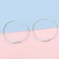 Two-piece white DIY candy-colored steel wire keychain rings with secure screw closures - White