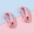 Set of two pink macaron enamel lobster snap hooks with spring rings for DIY jewelry - Pink