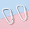 Paire de mousquetons blancs mats en alliage en forme de D pour bricolage et sacs - Blanc