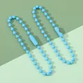 Sky blue matte metal ball chain connector for DIY jewelry and keychain tags - Diameter 2.4mm Length 12cm / Blue