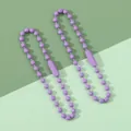 Set of two purple metal ball chains with matching paint finish for DIY crafts - Diameter 2.4mm Length 12cm / Purple