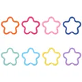 Star-shaped colorful metal key rings for DIY jewelry and keychain accessories in 8 bright colors - 5 Pieces/Pack (33x34mm) / Random Mixed Colors