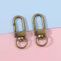 Paire de mousquetons rotatifs en bronze antique pour sacs et porte-clés - Largeur env. 12mm, Longueur env. 33mm, 5 Pcs/Paquet / Bronze Antique