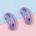 Pair of purple macaron lobster claw clasps with smooth paint finish for DIY keychains - 4 Pieces/Pack (12x25mm) / Purple