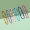 Colorful metal ball chains in orange purple and blue for DIY keychain accessories - Diameter 2.4mm Length 12cm / Random Mixed Colors