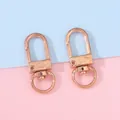 Paire de mousquetons en métal or rose pour porte-clés DIY et accessoires de sacs - Largeur env. 12mm, Longueur env. 33mm, 5 Pcs/Paquet / Or rose