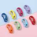 Colorful macaron alloy spring clasps in eight vibrant paint finishes for DIY keychains - 10 Pieces/Pack (12x25mm) / Random Mixed Colors