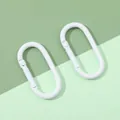 Set of two white oval carabiner spring hooks for DIY accessories and keychains - 25x50mm / White