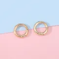 Set of two polished golden alloy O-ring spring clasps for DIY jewelry and bags - 20mm / KC Gold