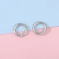 Set of two silver round metal spring O-rings for DIY bags and keychains hardware - 20mm / White Gold
