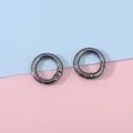 Two black spring O-rings for DIY bags and keychains with metallic gunmetal finish - 20mm / Gunmetal