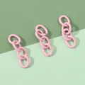 Boucles d'oreilles pendantes à chaîne rose mat au style géométrique moderne - Rose