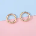 Two round golden spring gate rings for DIY bags and keychains with polished finish - 25mm / KC Gold