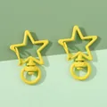 Pair of bright yellow star-shaped alloy swivel clasps for DIY jewelry and keychains - Yellow