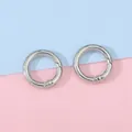 Polished silver spring snap O-ring hooks for bags and DIY crafts, set of 2 pieces - 25mm / White Gold