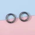 Pair of gunmetal grey round spring gate snap hooks for bags and DIY keychains - 25mm / Gunmetal