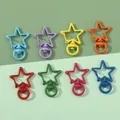 Star-shaped colorful alloy lobster clasps for DIY jewelry and keychains in eight vivid colors - Random Mixed Colors