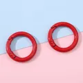 Two pieces of red 25mm round alloy carabiner clips for DIY accessory making - Diameter Approx 25mm Thickness Approx 3.5mm / Red