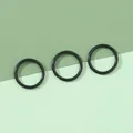 Three pieces of 10mm minimalist black metal split rings for DIY jewelry and keychains - 8mm / Black