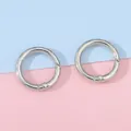 Polished silver spring carabiner ring for keychains and DIY bag accessory connectors - 28mm / White Gold