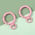 Anillos de resorte redondos rosas de aleación con cierre giratorio de 360 grados para llaveros - 27x39mm / Rosa